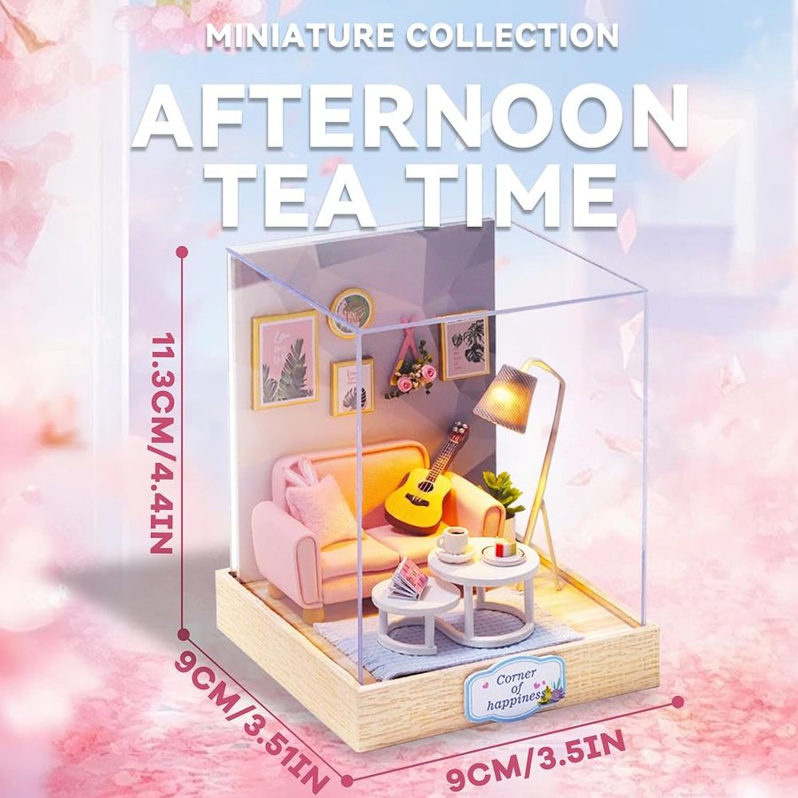 Flever Afternoon Tea Time DIY miniature house kit — detail of the build