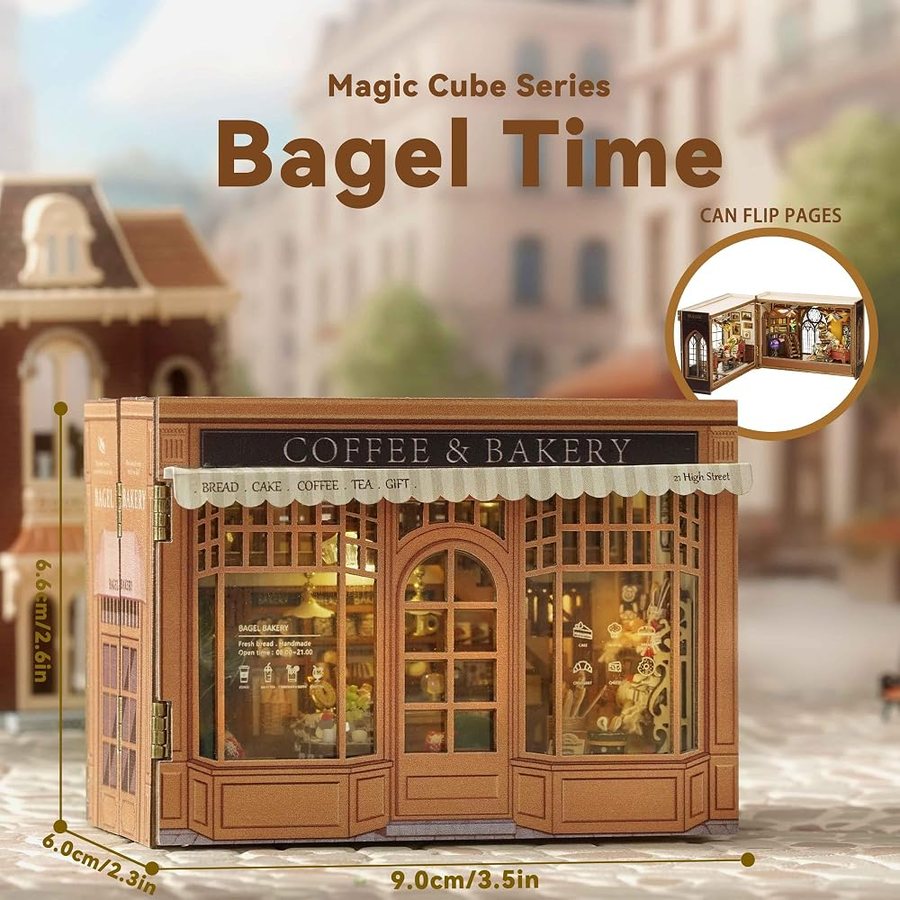 Flever Bagel Time DIY miniature house kit — detail of the build