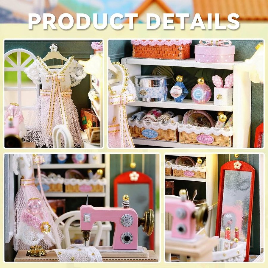 Flever Beatific Atelier DIY miniature house kit — finished and lit