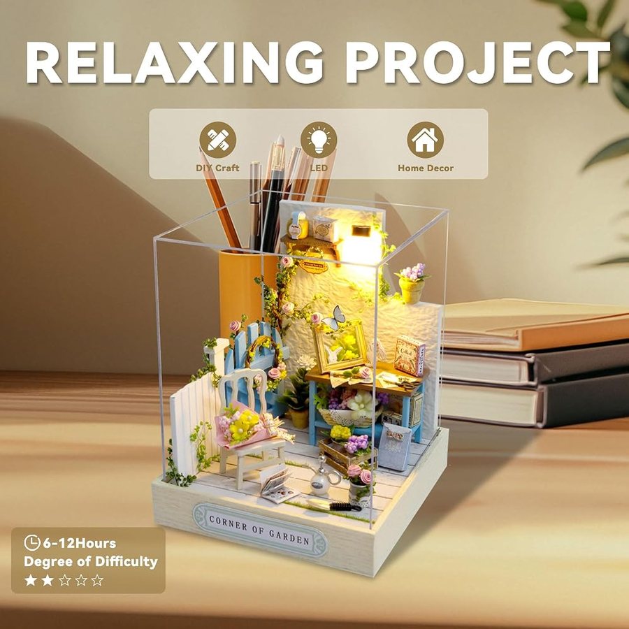 Flever Corner of Garden DIY miniature house kit — detail of the build