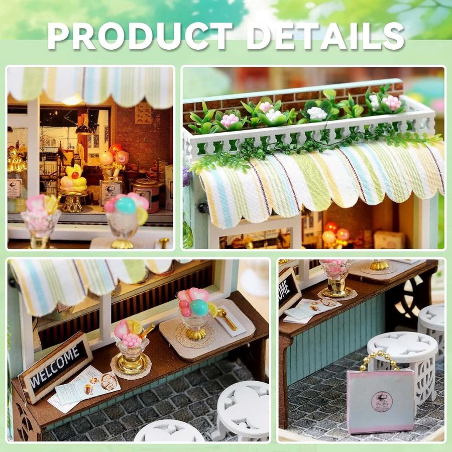 Flever Dessert Time DIY miniature house kit — detail of the build