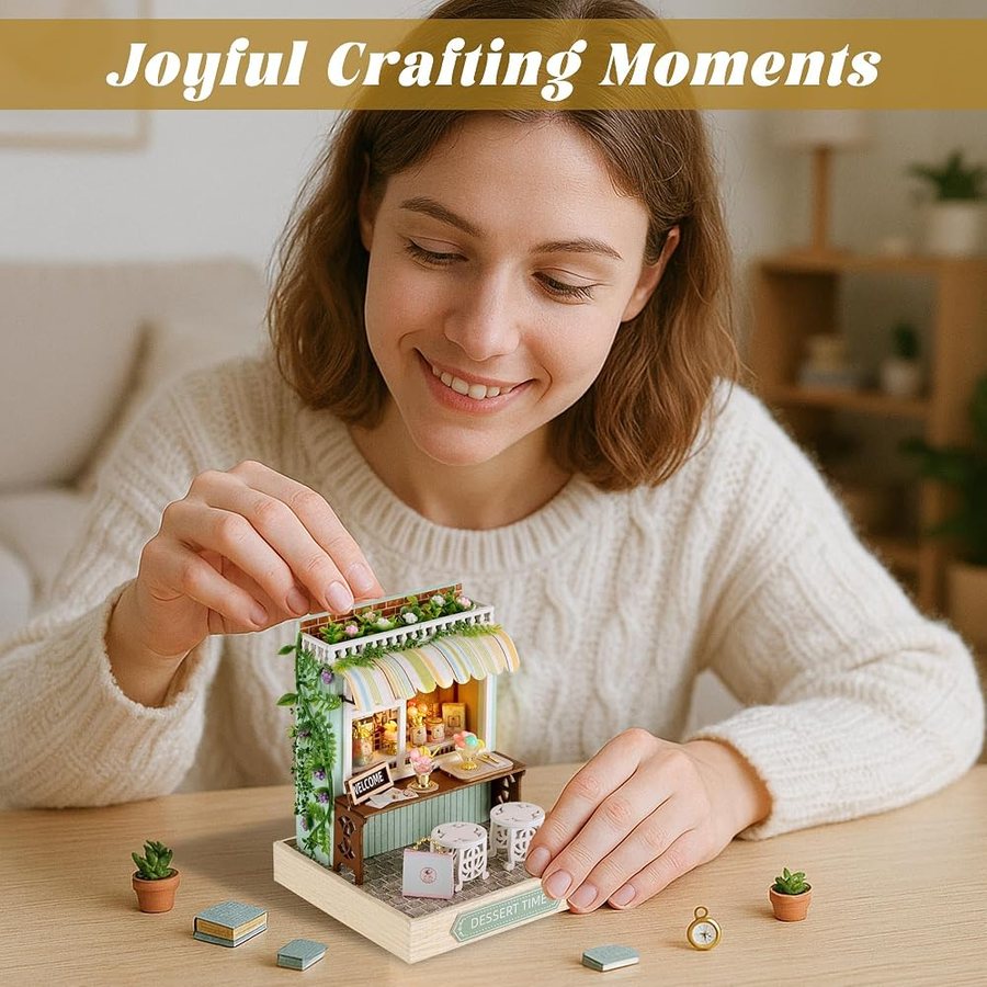 Flever Dessert Time DIY miniature house kit — what comes in the box