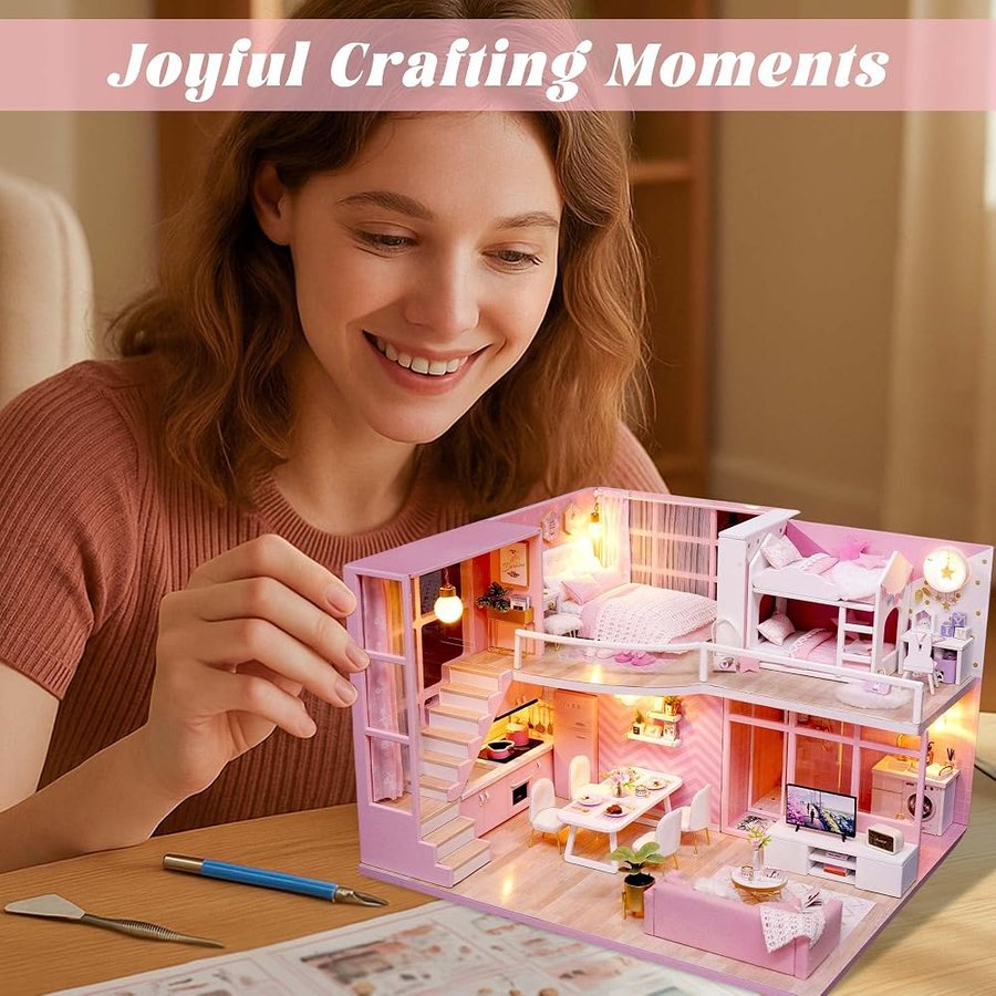 Flever Dream Angel DIY miniature house kit — what comes in the box