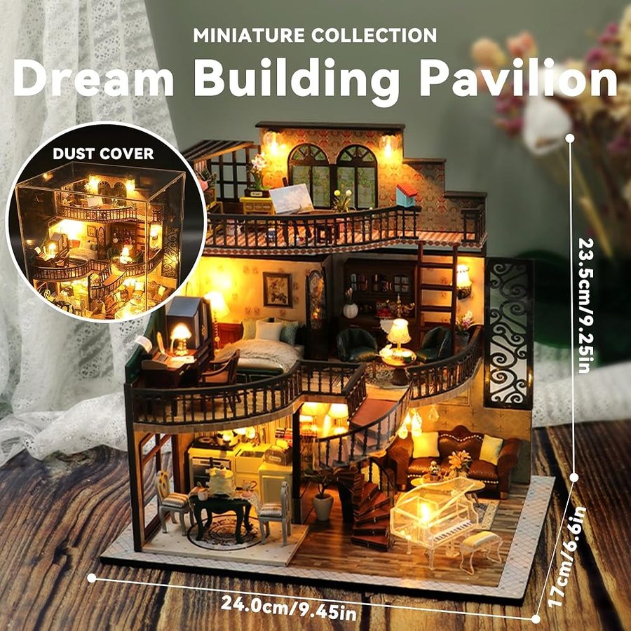 Flever Dream Building Pavilion DIY miniature house kit — detail of the build