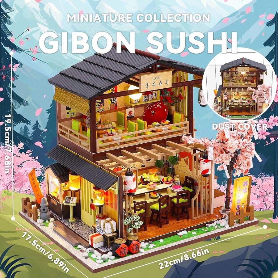 Flever Gibon Sushi DIY miniature house kit — detail of the build