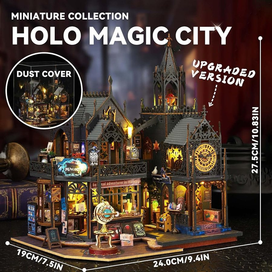 Flever Holo Magic City II DIY miniature house kit — detail of the build