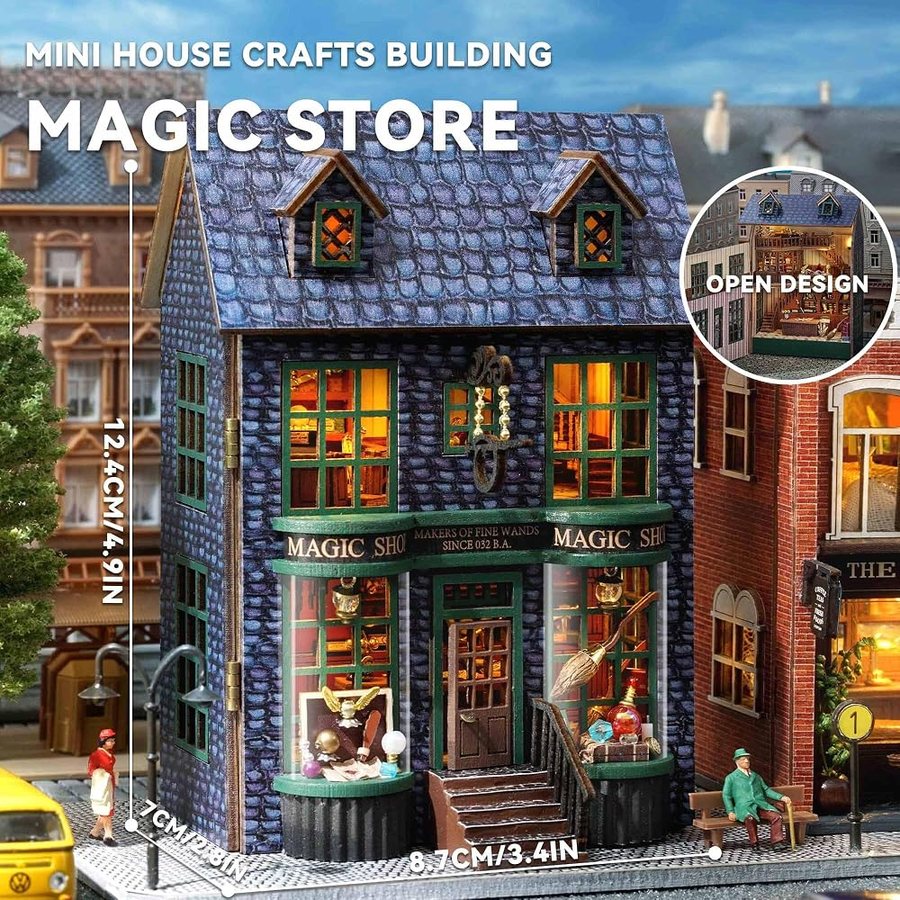 Flever Magic Store DIY miniature house kit — detail of the build