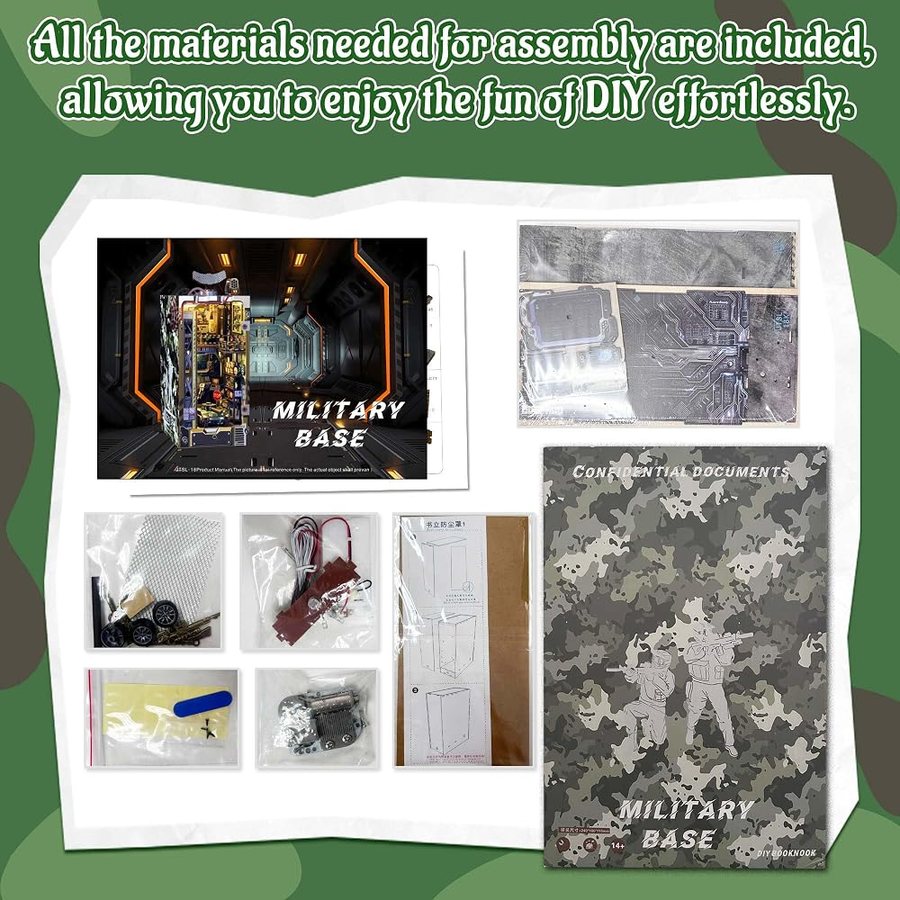 Flever Military Base DIY miniature house kit — finished and lit