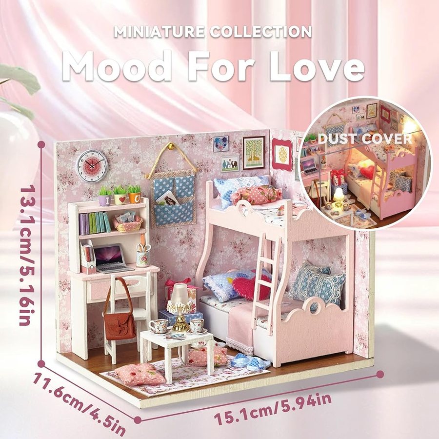 Flever Mood for Love DIY miniature house kit — detail of the build