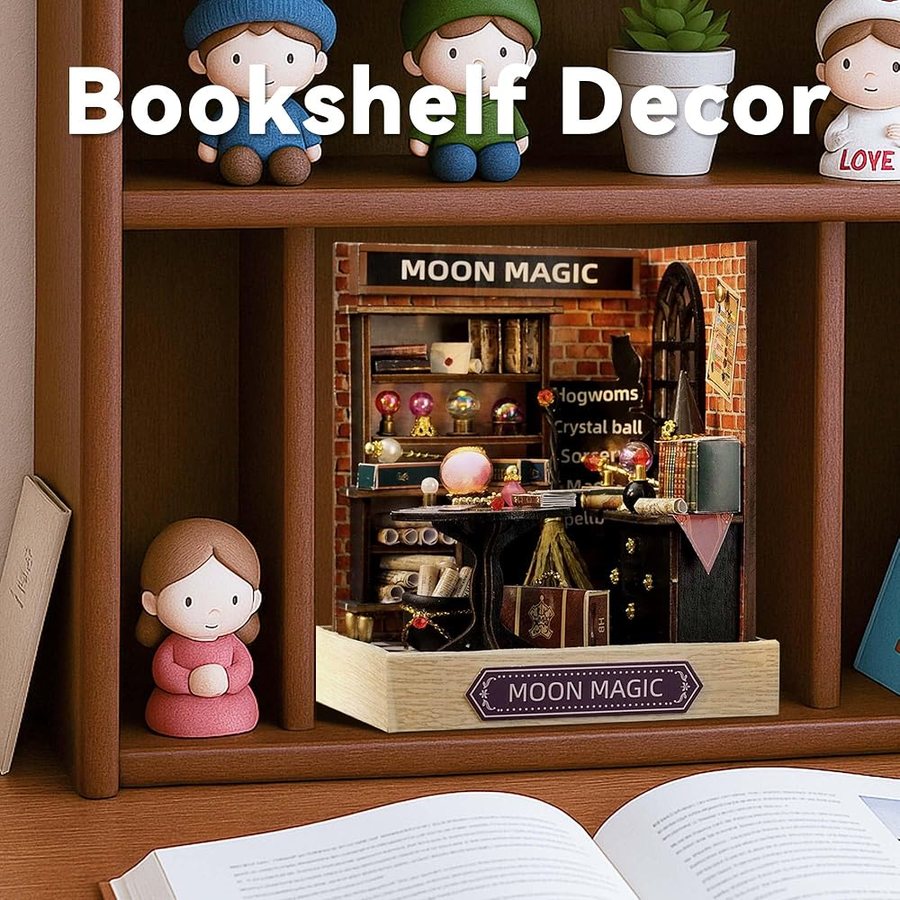 Flever Moon Magic with Tool Kit DIY miniature house kit — detail of the build