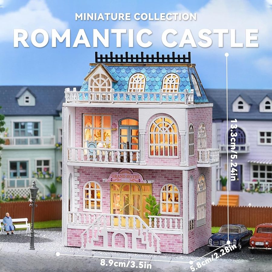 Flever Romantic Castle DIY miniature house kit — detail of the build