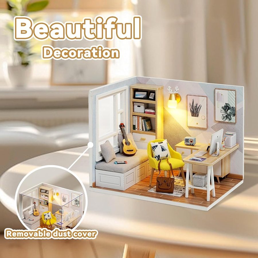 Flever Sunny Study DIY miniature house kit — what comes in the box