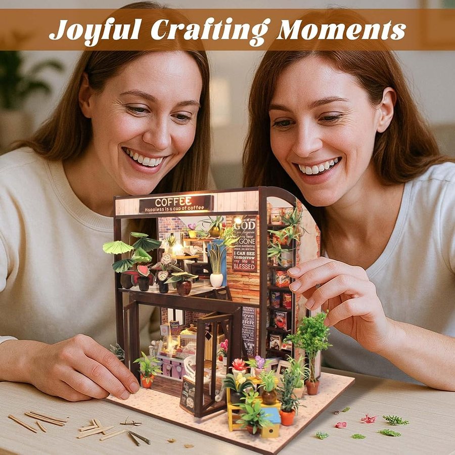 Flever Time of Coffee DIY miniature house kit — what comes in the box