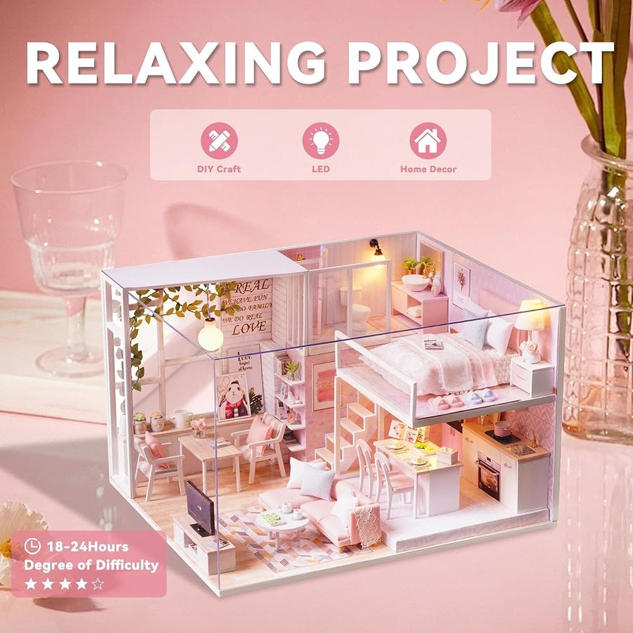 Flever Tranquil Life DIY miniature house kit — what comes in the box