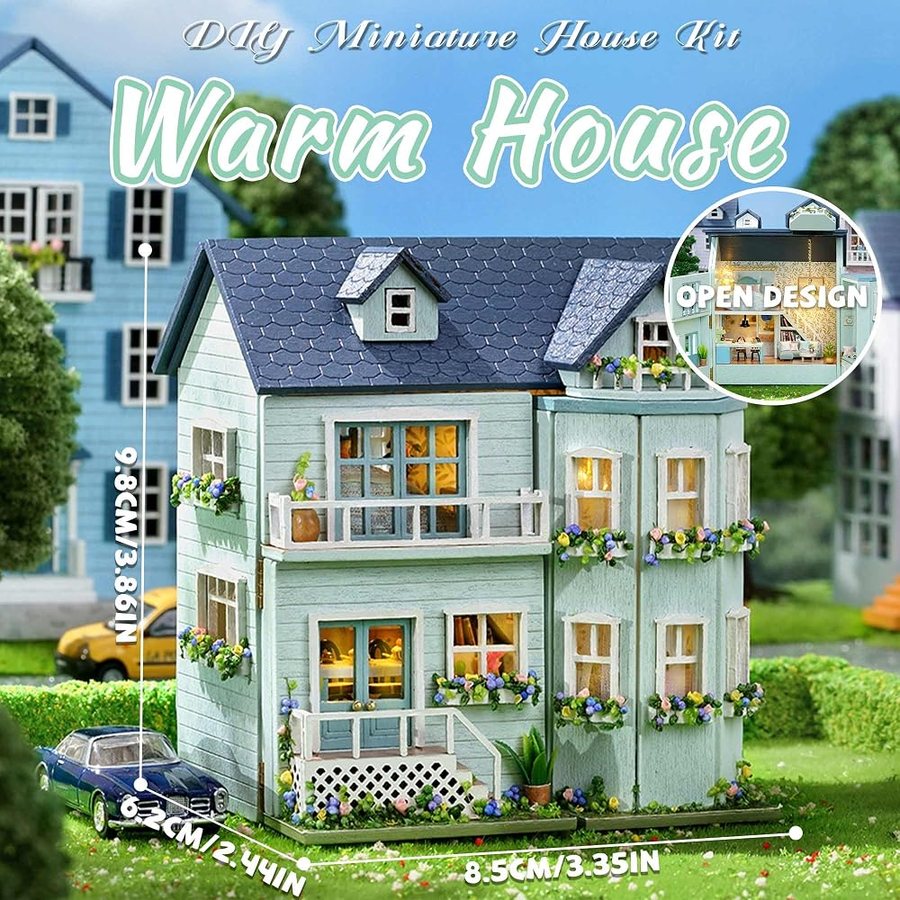 Flever Warm House DIY miniature house kit — detail of the build
