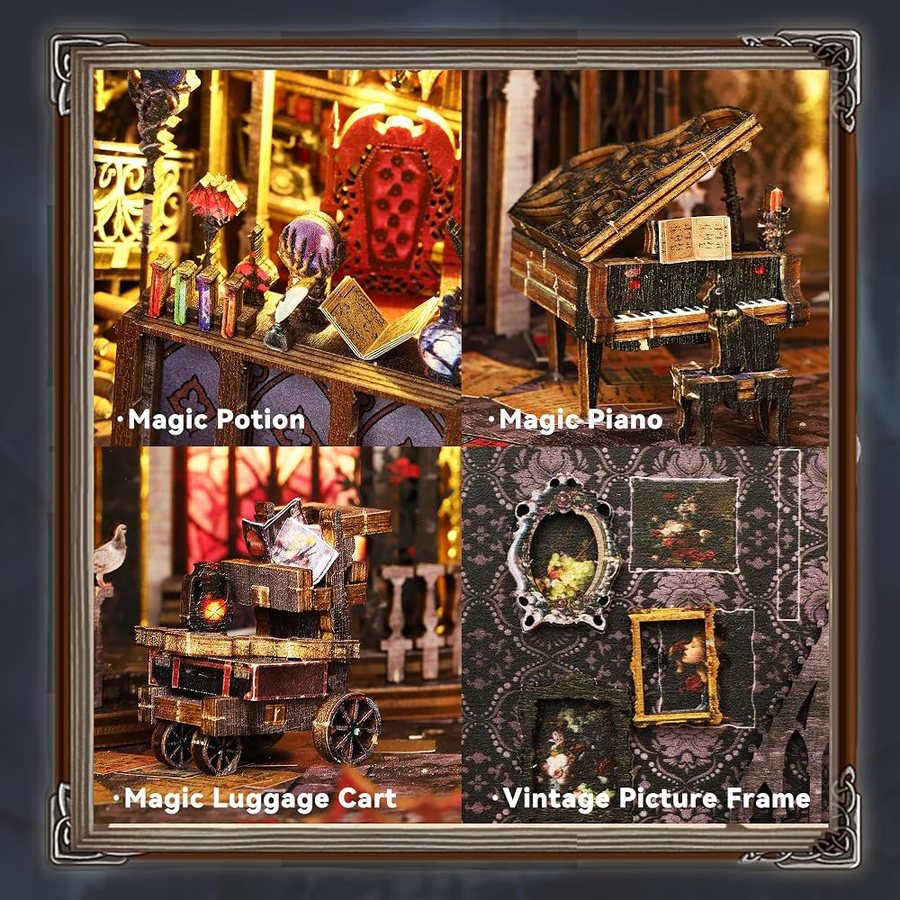 Flever William Castle DIY miniature house kit — what comes in the box